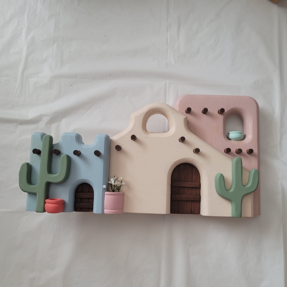 Home Interiors Pastel Desert Wall Shelf in Pink, Blue, Cream, Green